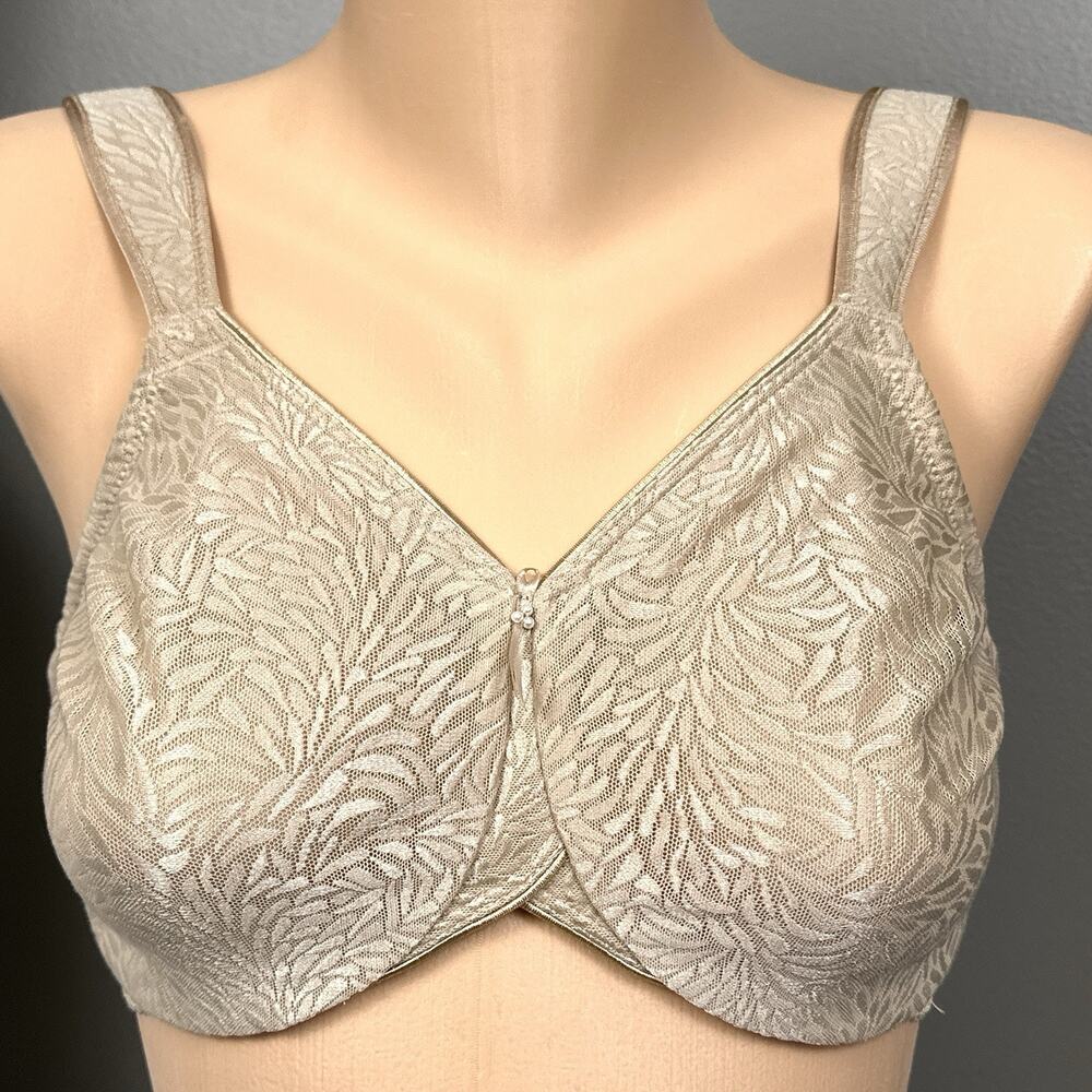 Wacoal 32DDD 855367 Underwire Unlined Jacquard Full Coverage Bra Beige Awareness